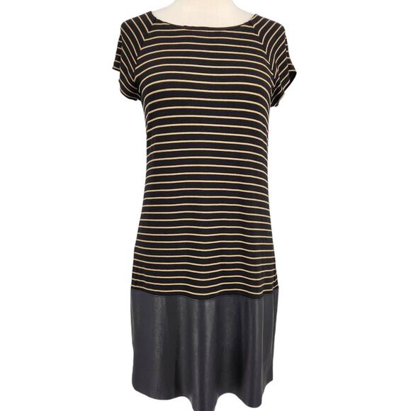 Baiely 44 Tee Dress with Faux Leather Trim - Picture 1 of 4